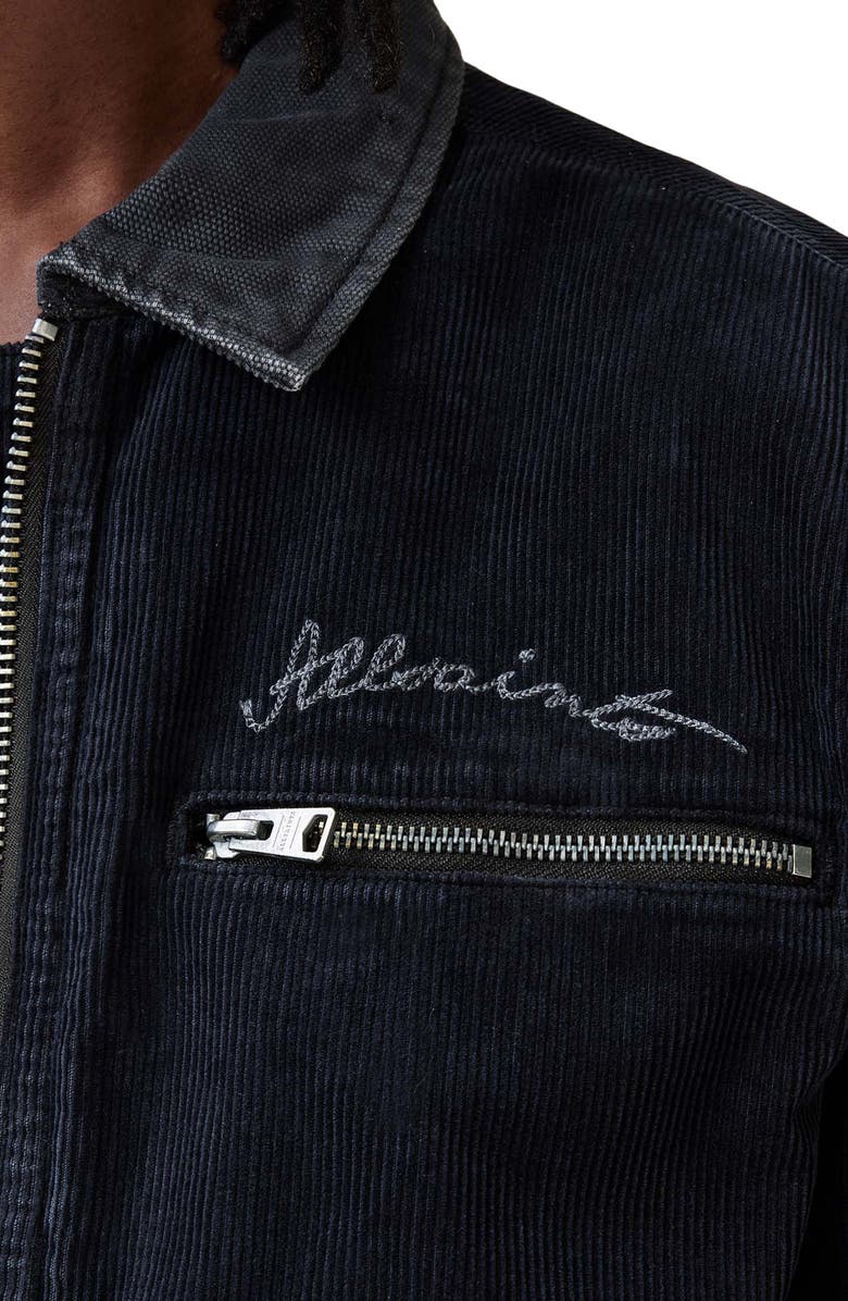 AllSaints Rothwell Corduroy Zip Overshirt, Alternate, color, 