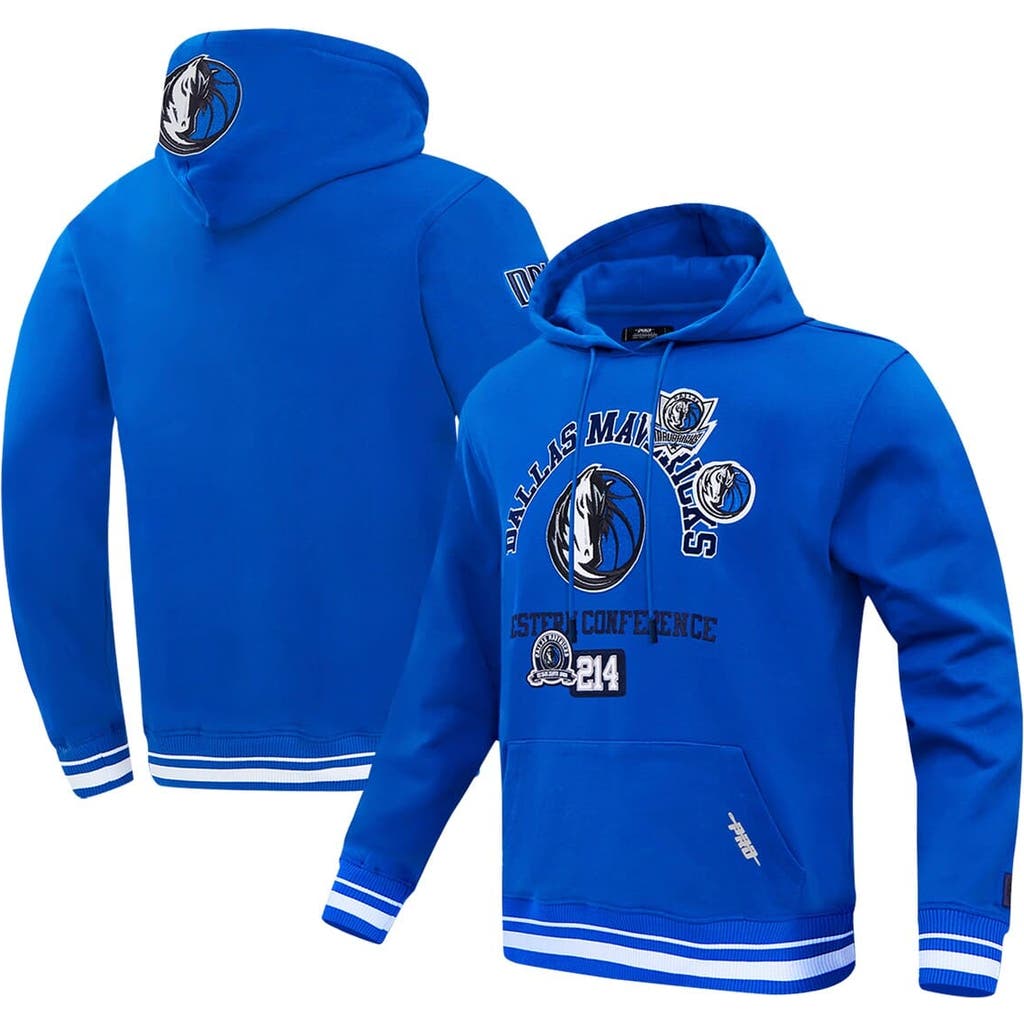 Pro Standard Men's Blue Dallas Mavericks Area Code Pullover Hoodie In Gold