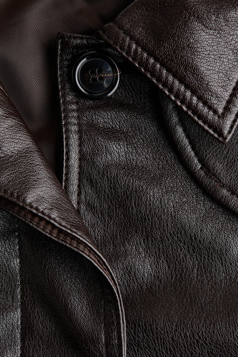 Oversized Coated Jacket, Alternate, color, Dark brown