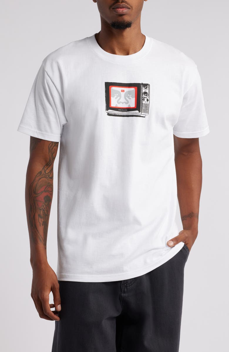 Obey TV Cotton Graphic T-Shirt, Main, color, 