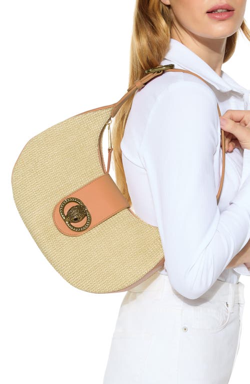 Kurt Geiger London Chelsea Woven Hobo In Open Beige