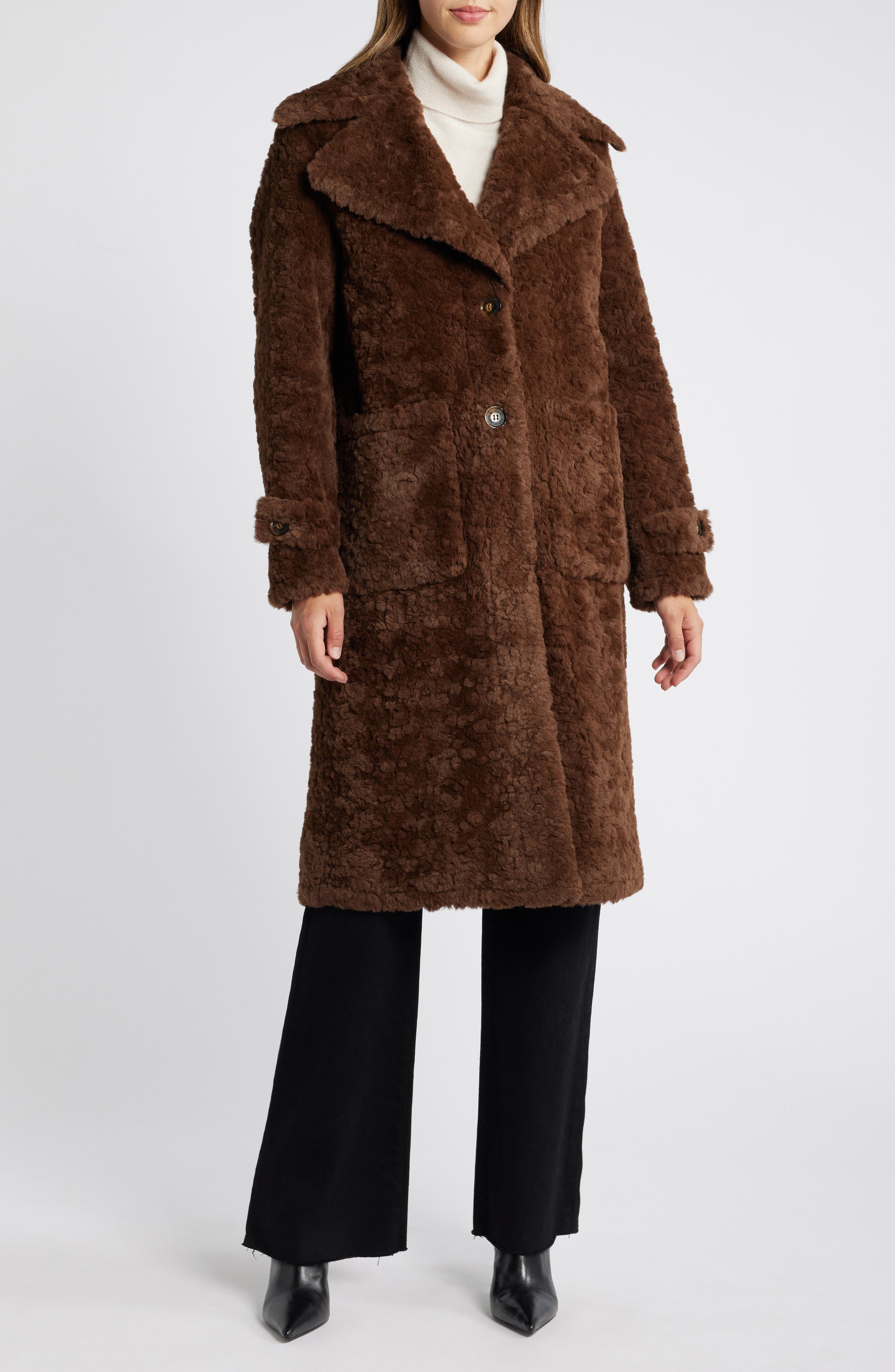 Sam Edelman Longline Faux Fur Coat