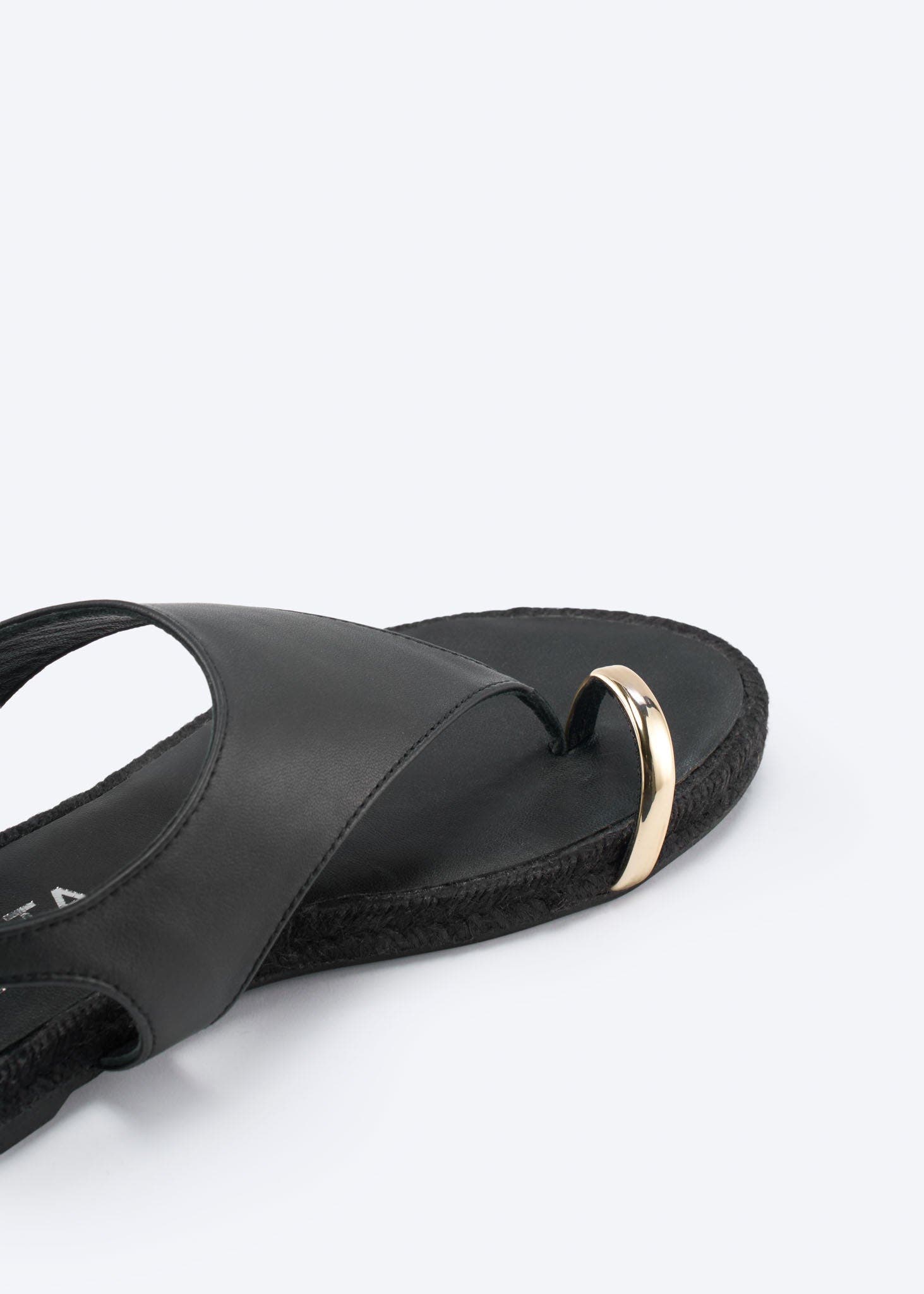 VISCATA Delmar Leather Sandal Flats, Alternate, color, Black