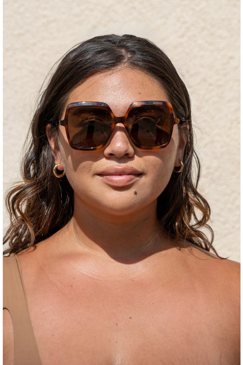 Kilikina Polarized ContourBridge™ Square Sunglasses, Alternate, color, CAPPUCCINO / TAN LENSES