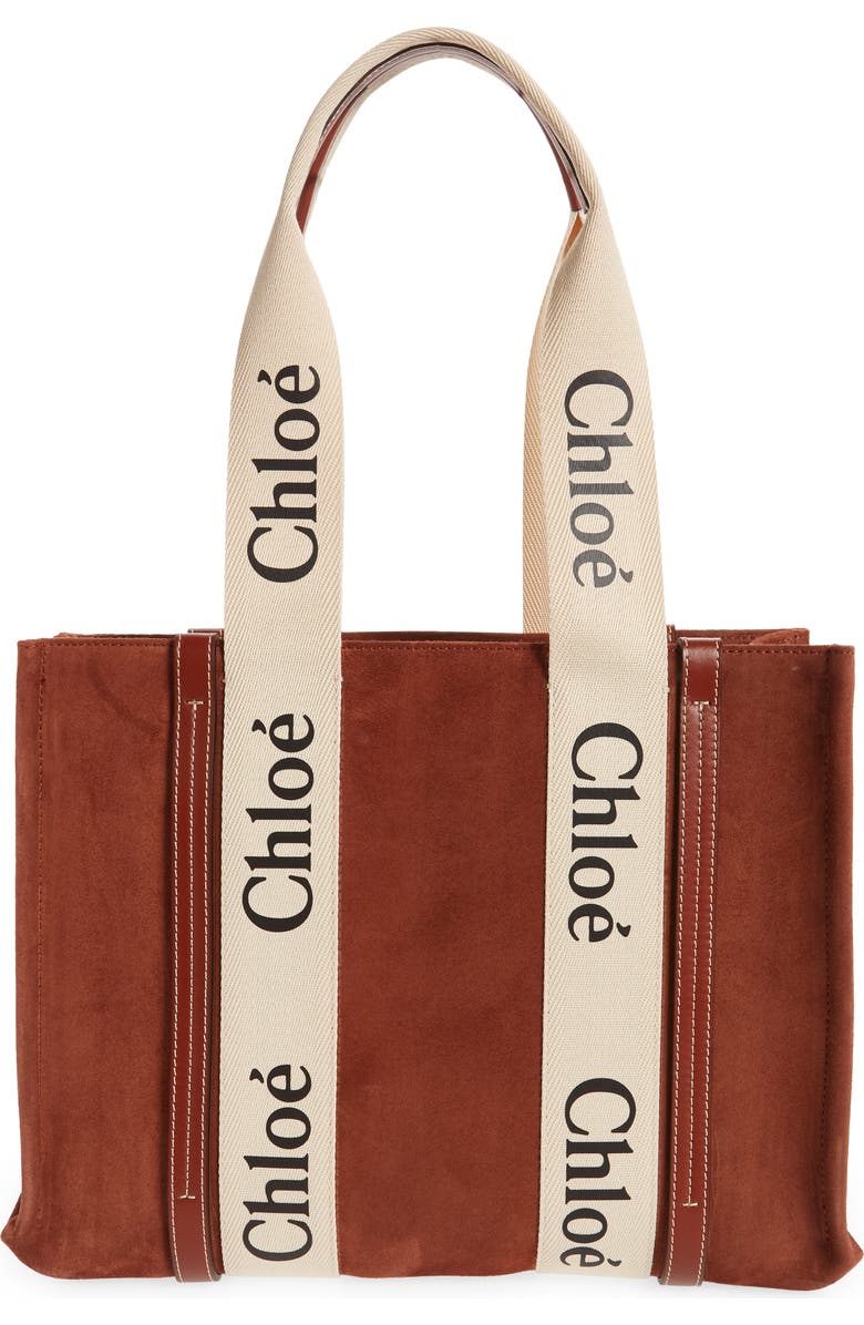 Chloé Medium Woody Suede Tote, Alternate, color,