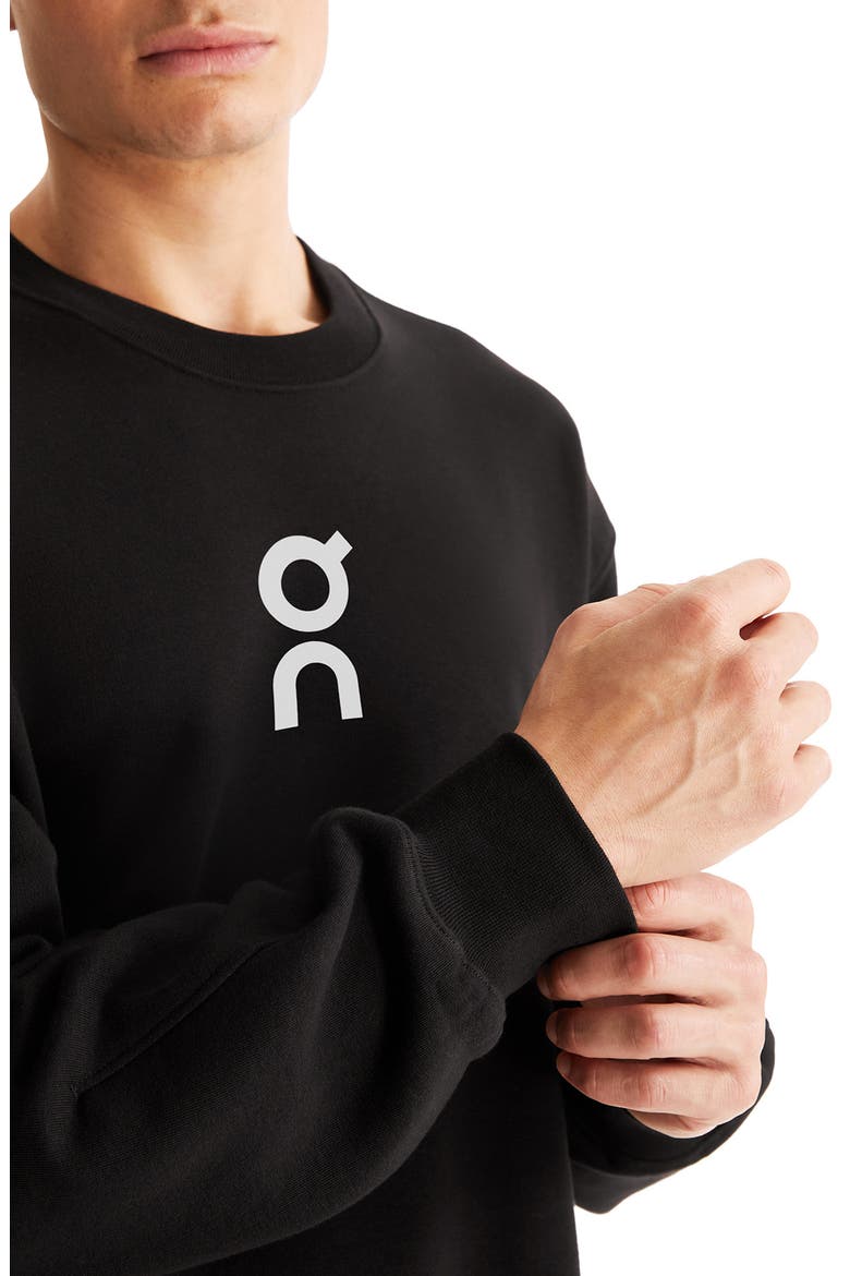 Club Crewneck Cotton Blend Sweatshirt, Alternate, color, BLACK