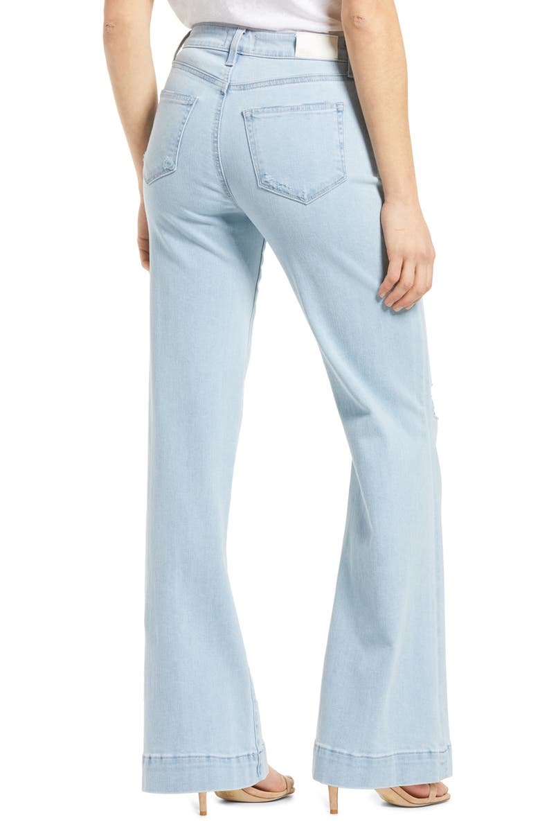 PAIGE Leenah Ripped High Waist Wide Leg Jeans, Alternate, color, 