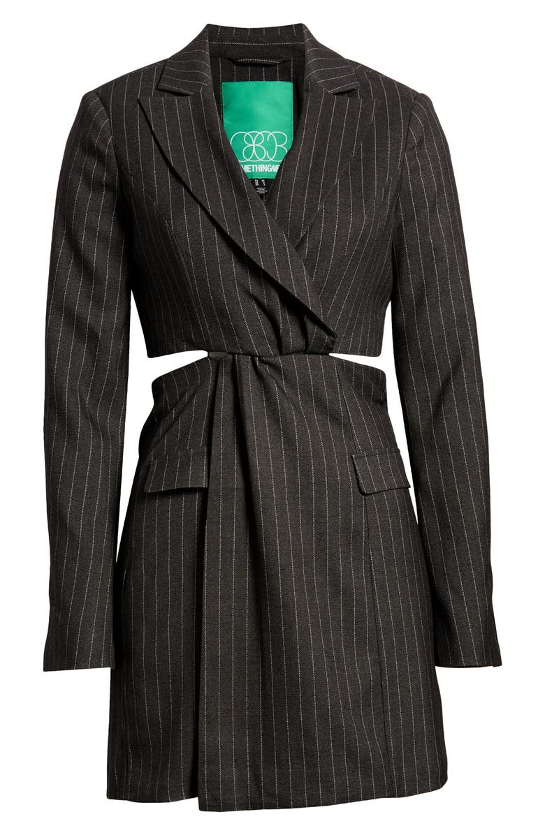 SOMETHING NEW Kara Pinstripe Cutout Long Sleeve Blazer Minidress, Alternate, color, 