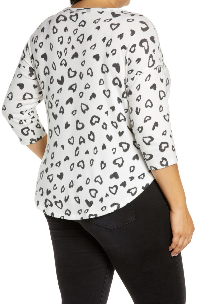 Bobeau Heart Hacci Knit Top, Alternate, color,