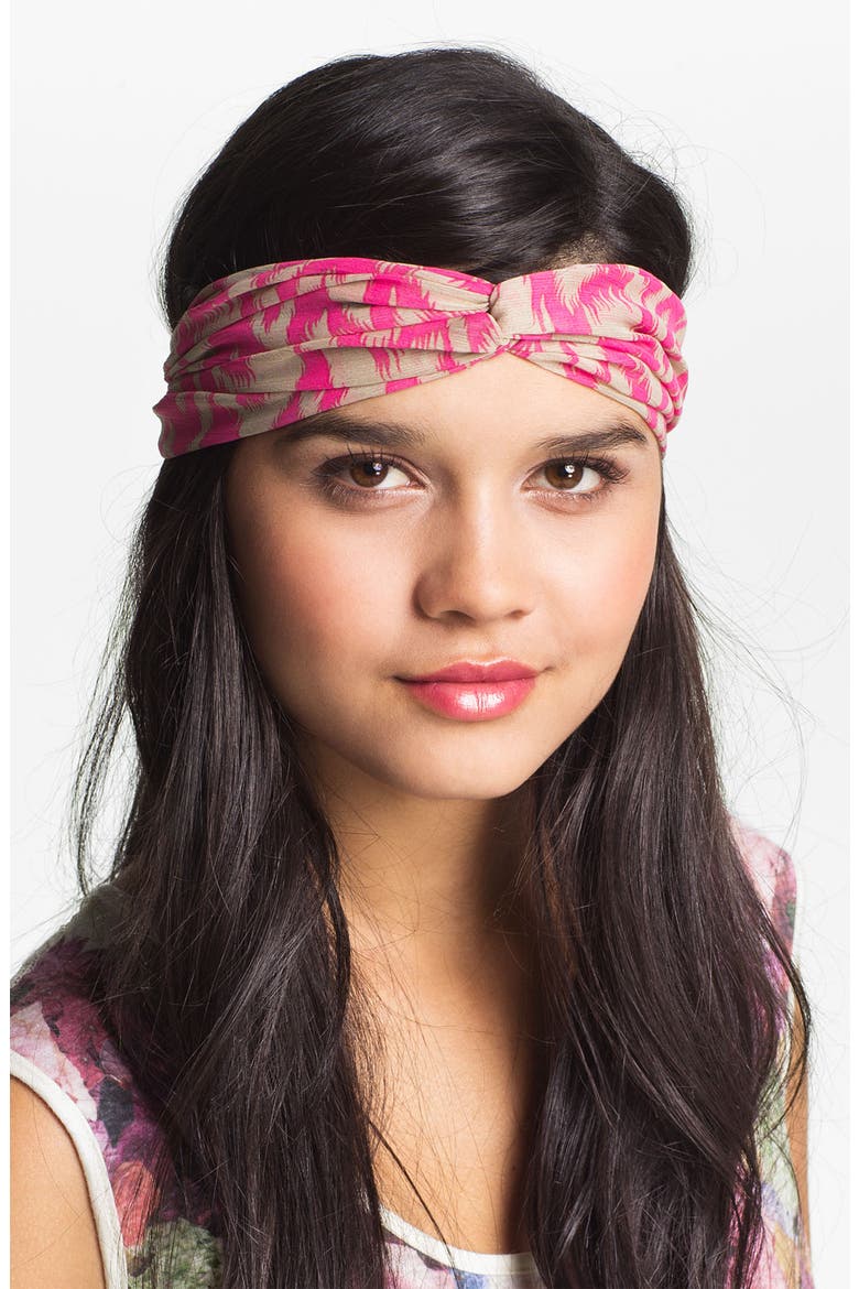 Twist Knot Headband, Main, color, FUCHSIA/ LIGHT TAN
