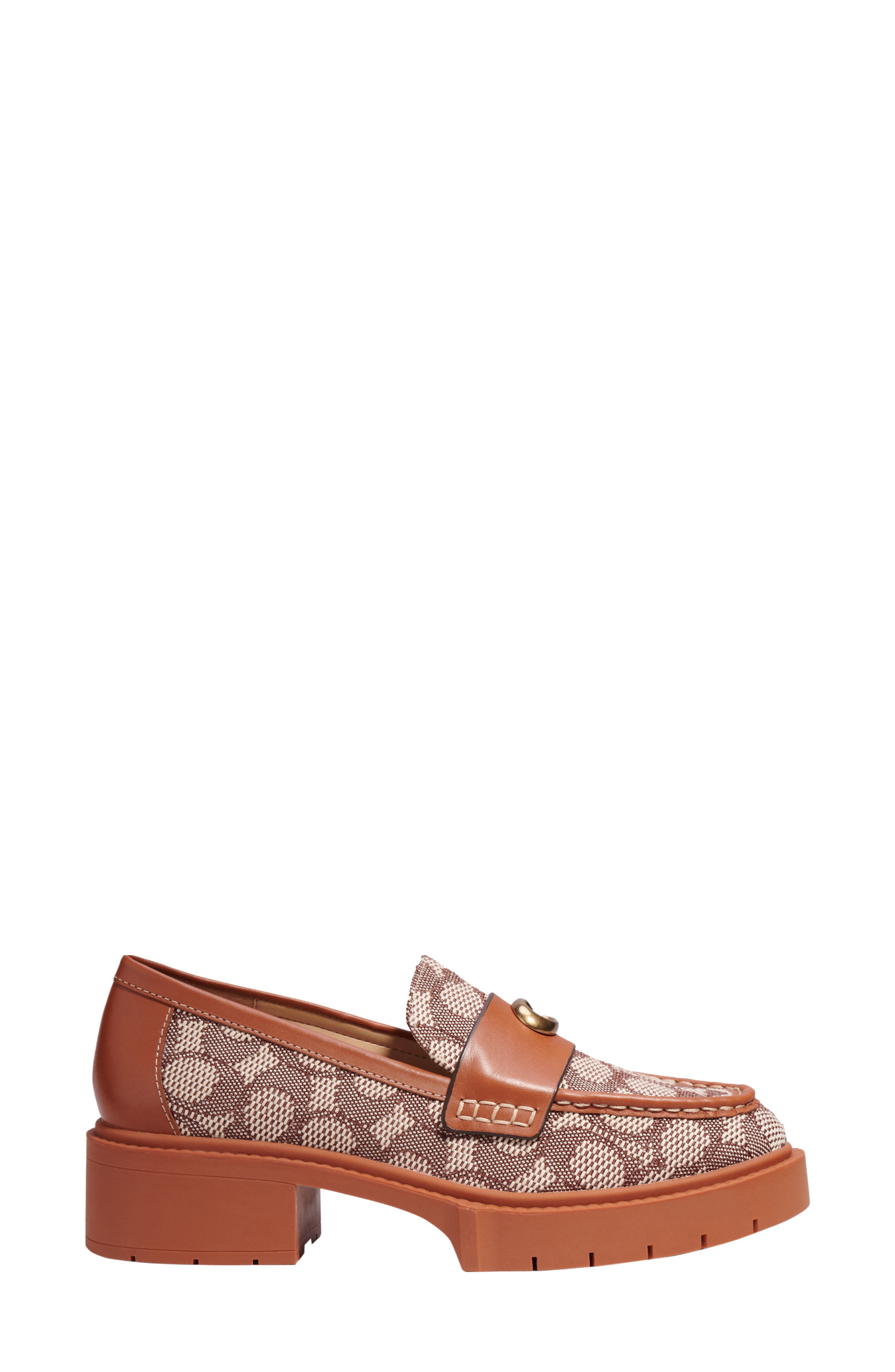 COACH Leah Textured Jacquard Platform Loafer, Alternate, color, 