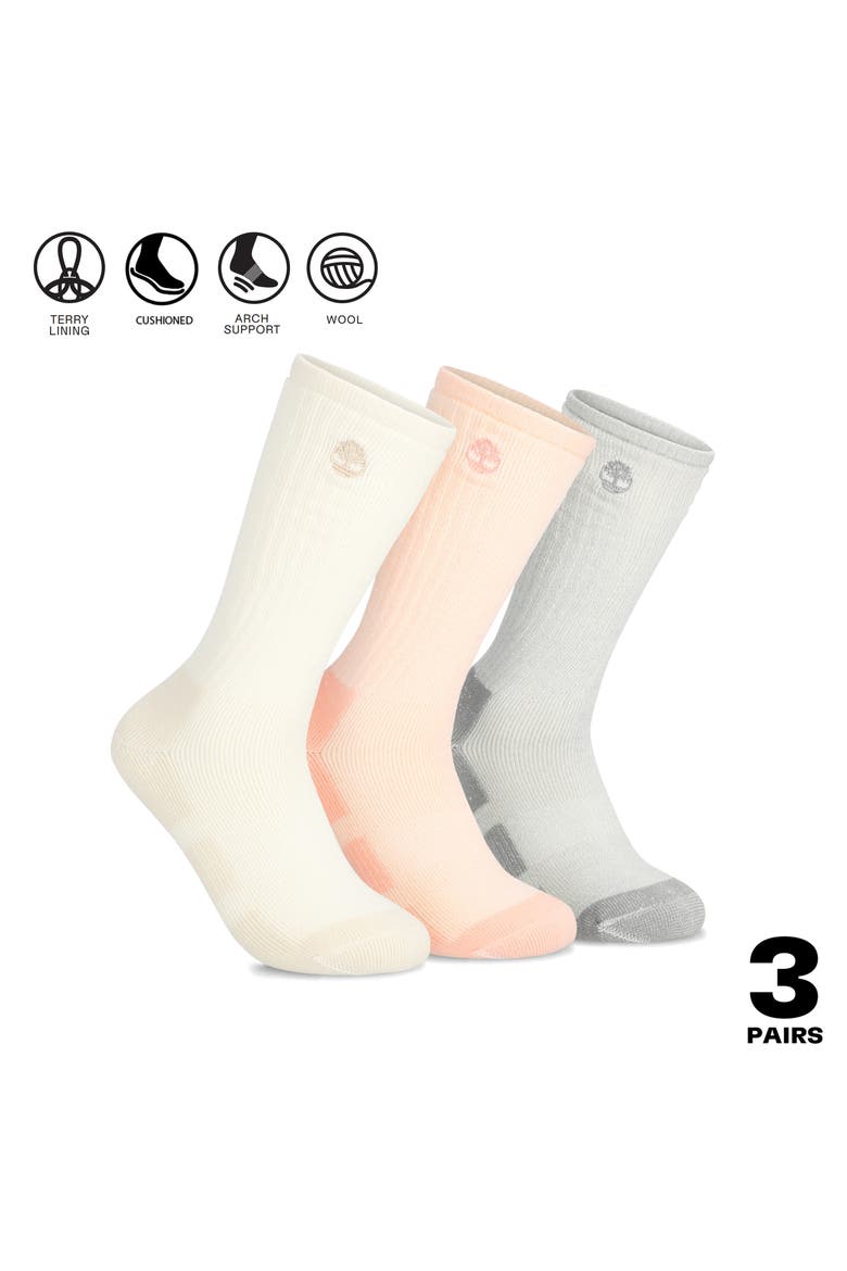 Fully Cush Assorted Pack of 3 Boot Socks, Alternate, color, CREAM ASSORTED