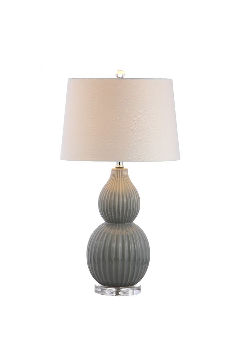 Thatcher 28.25" Contemporary Transitional Ceramic LED Table Lamp, Main, color, Gray