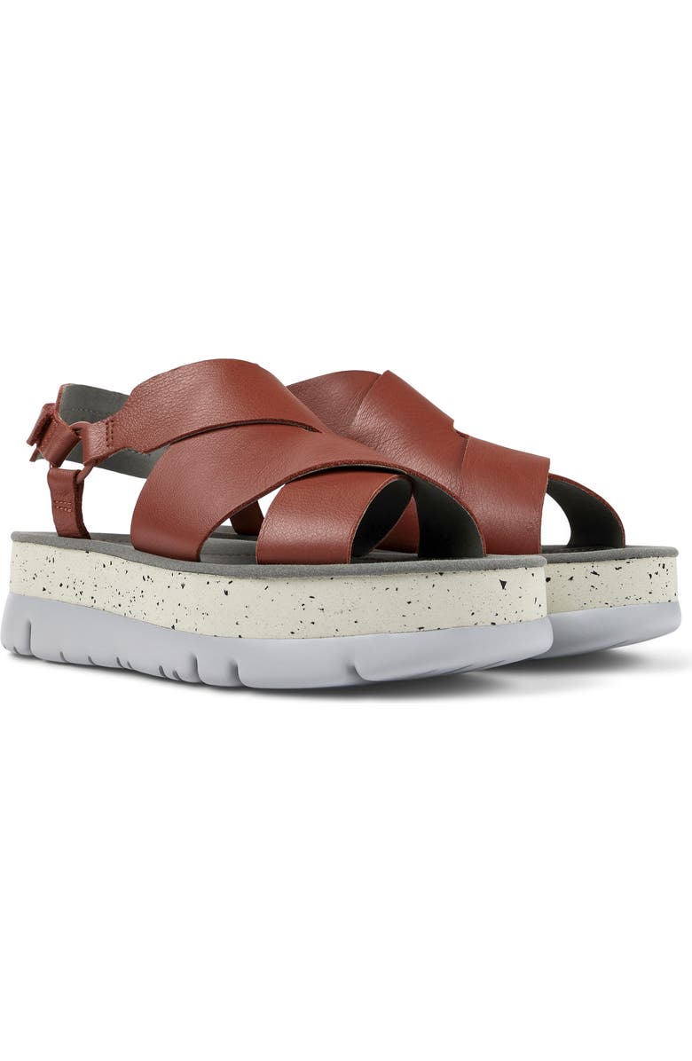 Camper Oruga Up Platform Slingback Sandal, Main, color, Medium Red