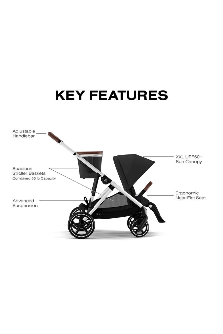 Gazelle S Stroller & Cloud G Pro Travel System, Alternate, color, MOON BLACK/SILVER