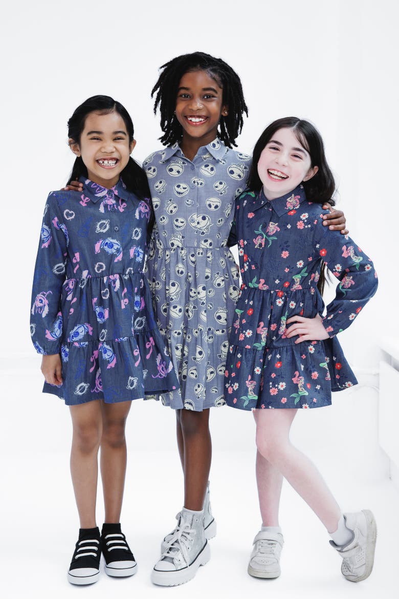 Long Sleeve Chambray Dress, Alternate, color, Lilo & Stitch Blue