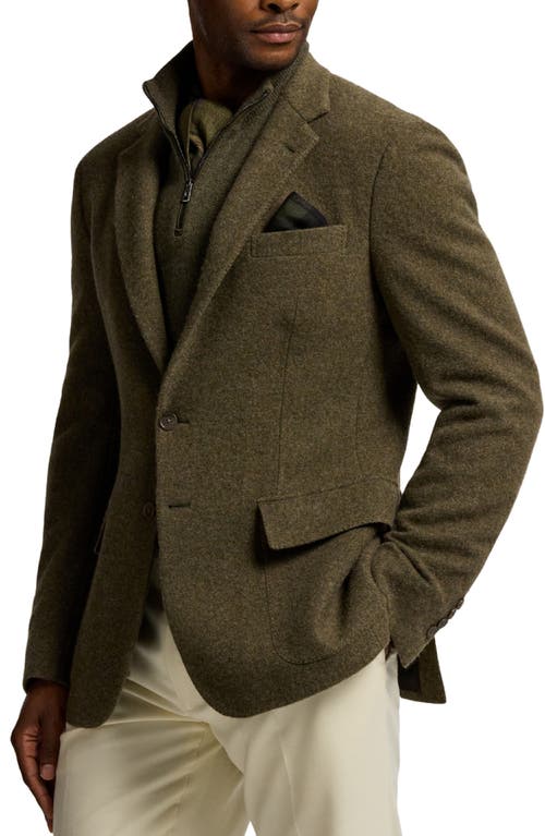Ralph Lauren Textured Single-breasted Blazer In Green