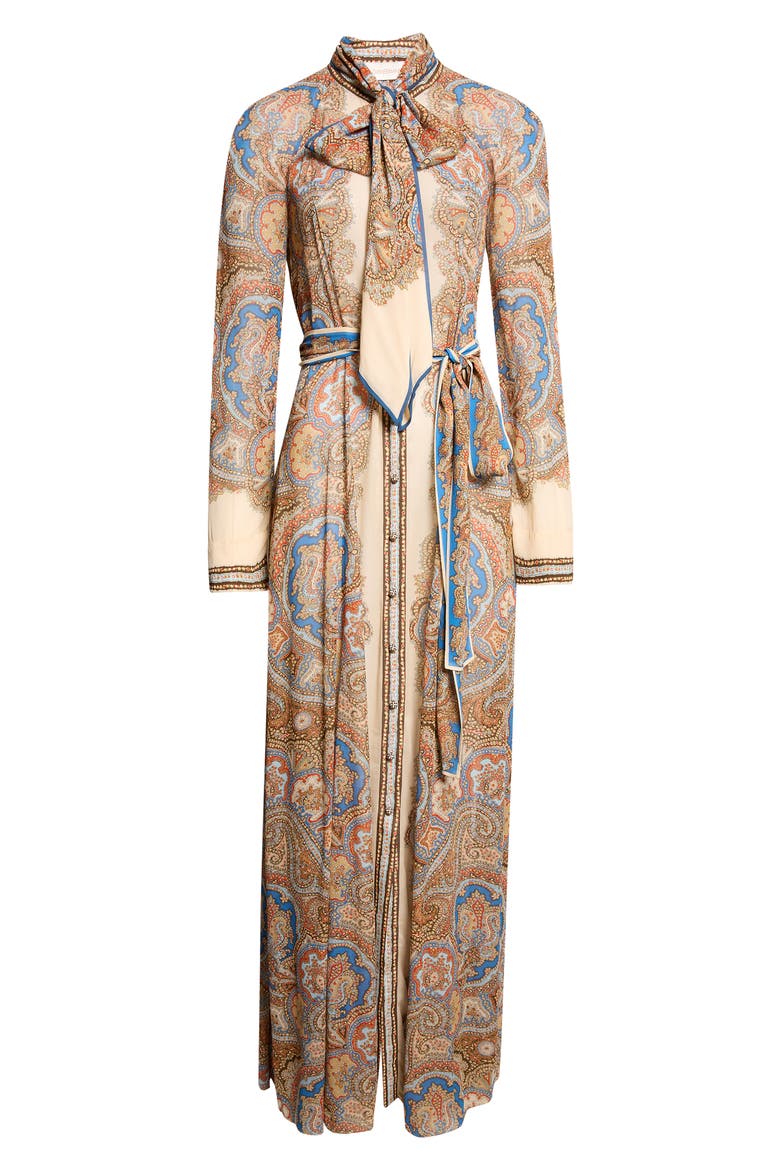 Clash Sheath Maxi Dress, Alternate, color, CREAM PAISLEY