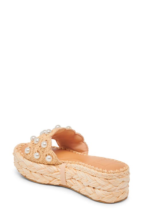 Dolce Vita Caper Platform Sandal In Light Natural Raffia
