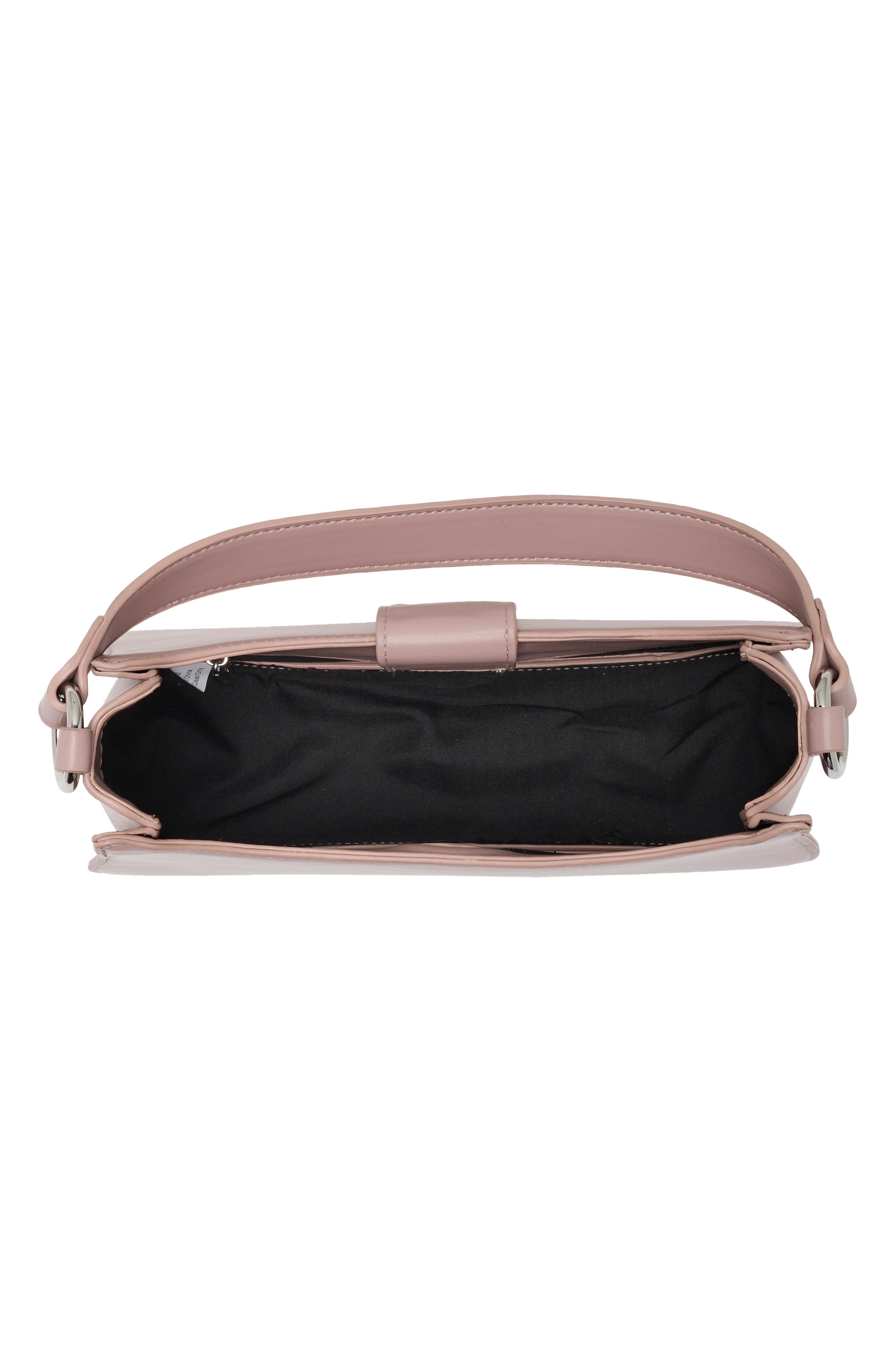 Curvy Faux Leather Baguette Bag, Alternate, color, DUSTY PINK