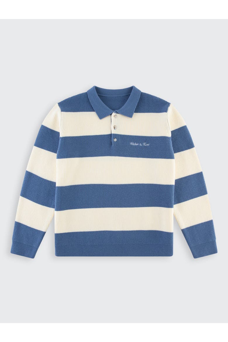 Lando Oversized Polo Collar Sweater, Alternate, color, Steel & Cream