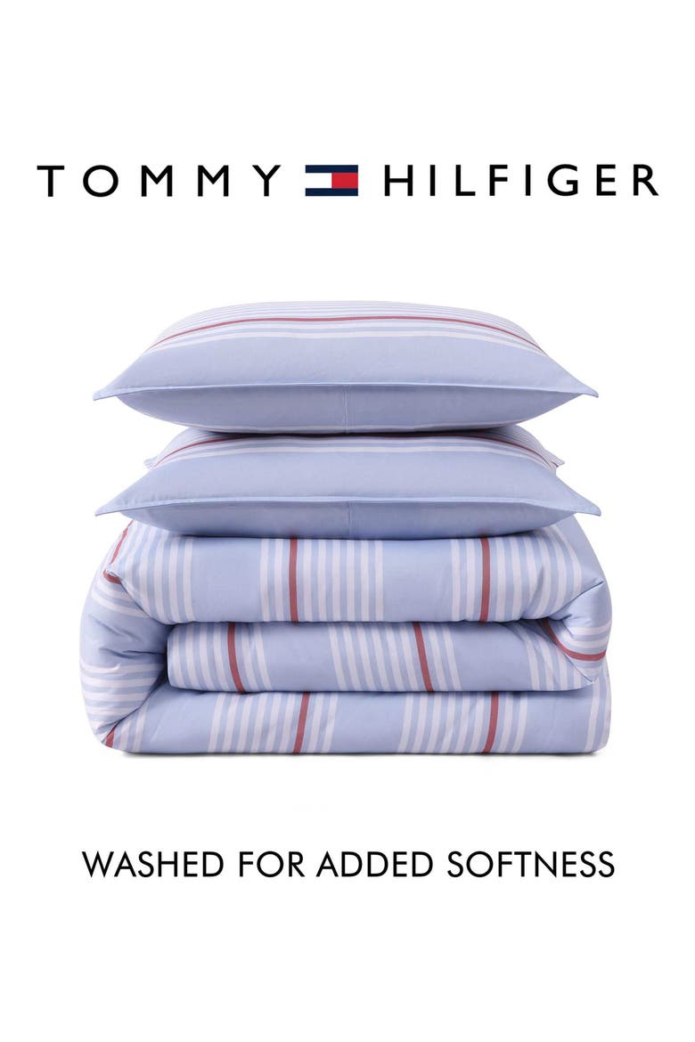 Lido Stripe Comforter Set, Alternate, color, BLUE/ RED