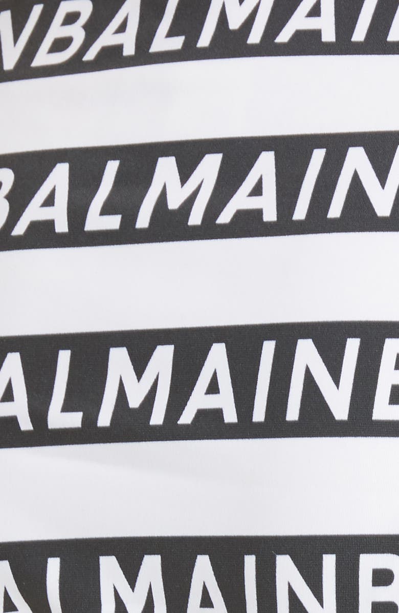 Balmain Logo Stripe Two-Piece Swimsuit, Alternate, color,