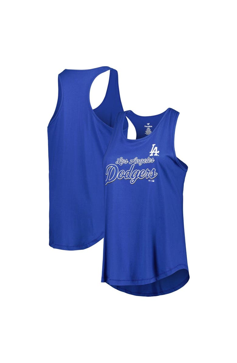 PROFILE Women's Royal Los Angeles Dodgers Plus Size Scoop Neck Racerback Tank Top, Main, color,