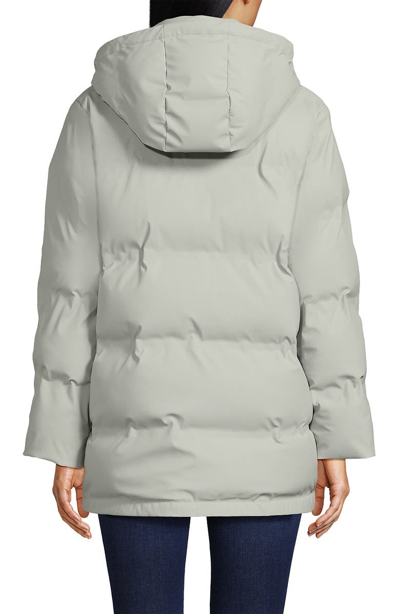Lands' End Squall Insulated Slicker Puffer Jacket, Alternate, color, Soft Silver