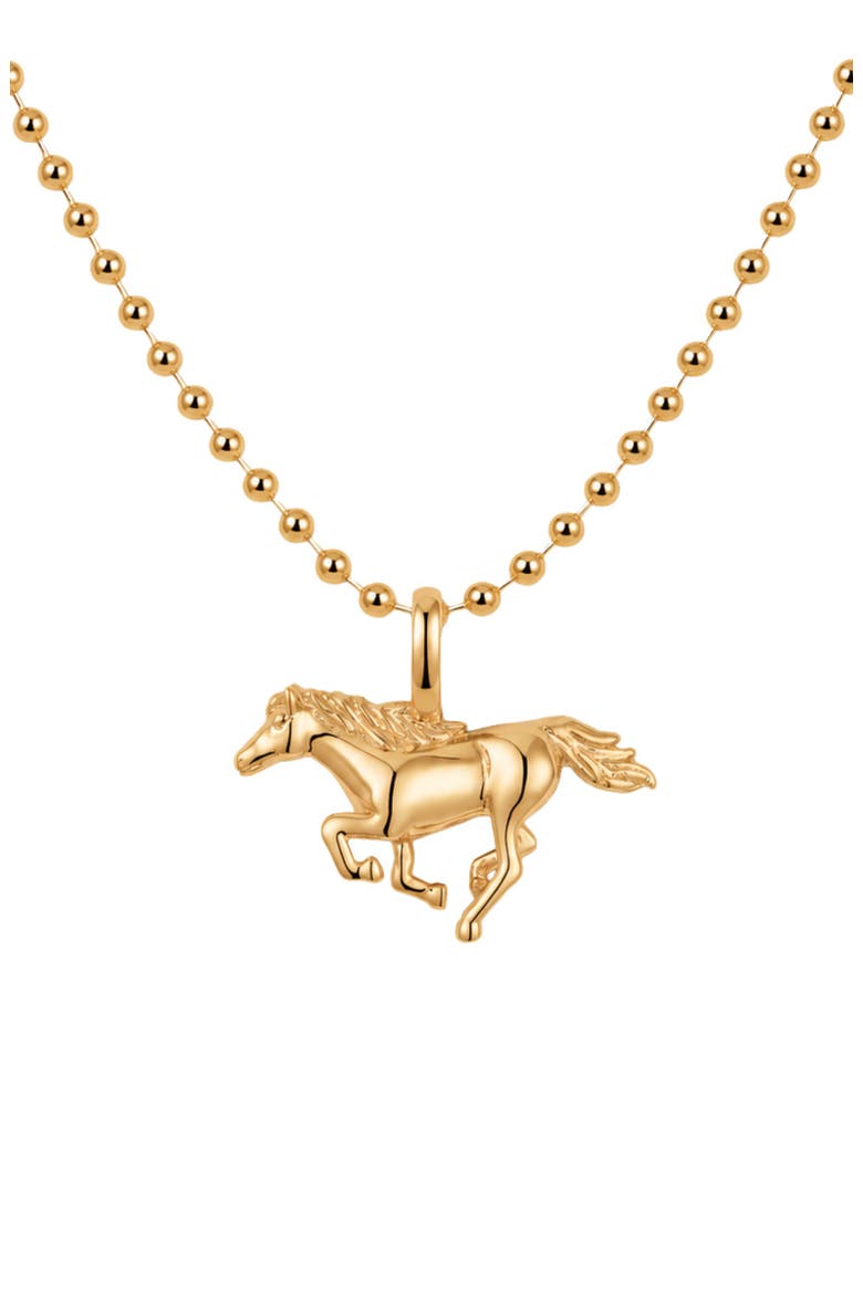 Fire Horse Bead Chain Necklace, Main, color, Gold Vermeil