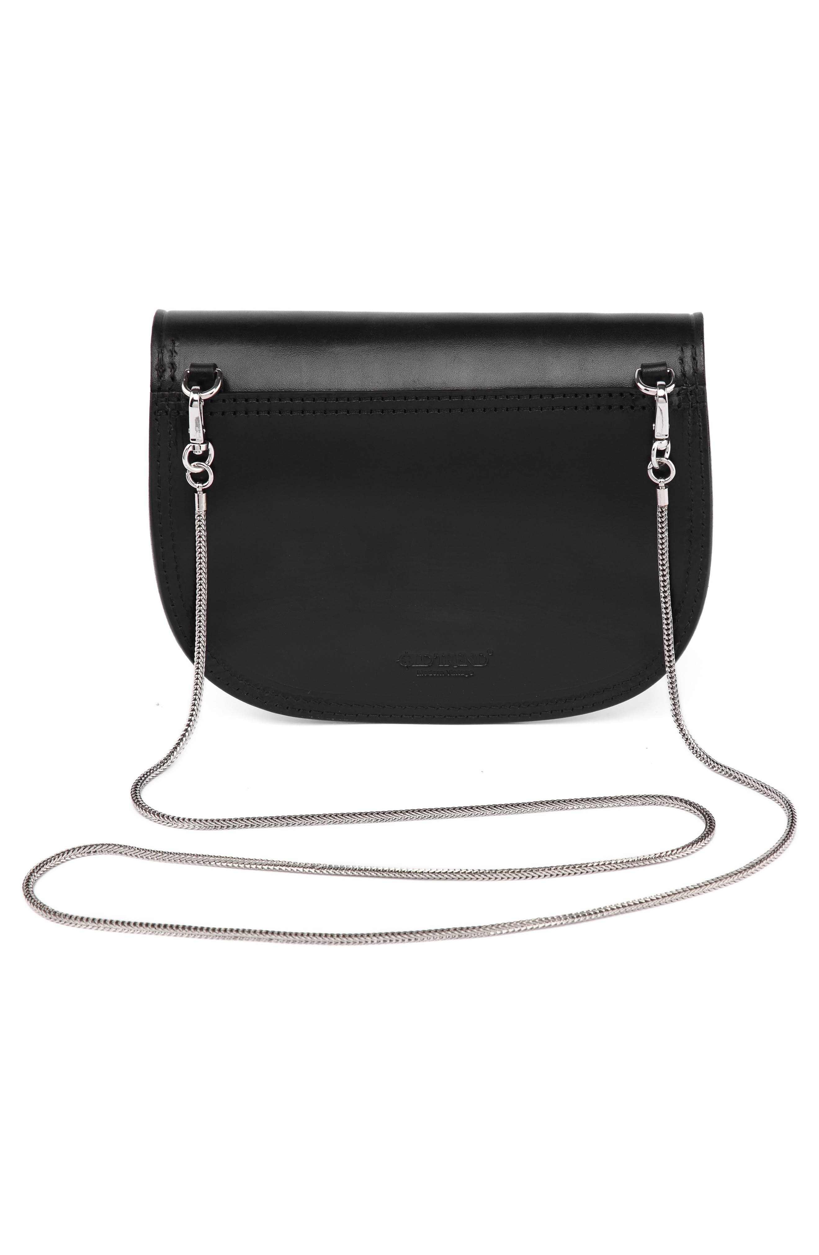 OLD TREND Leather Chain Crossbody Bag, Alternate, color, Black