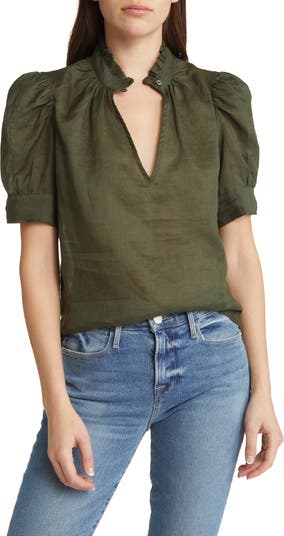 FRAME Ruffle Collar Top | Nordstromrack