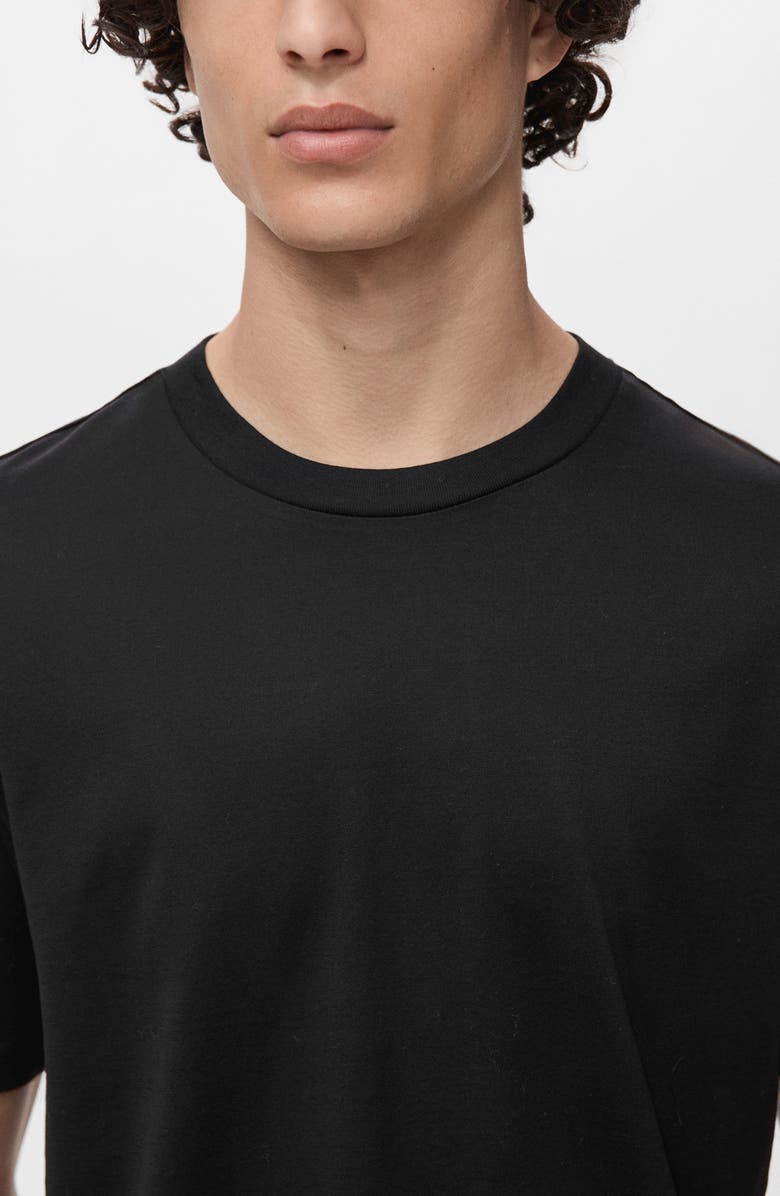 MANGO Slim Fit Cotton T-Shirt, Alternate, color, Black