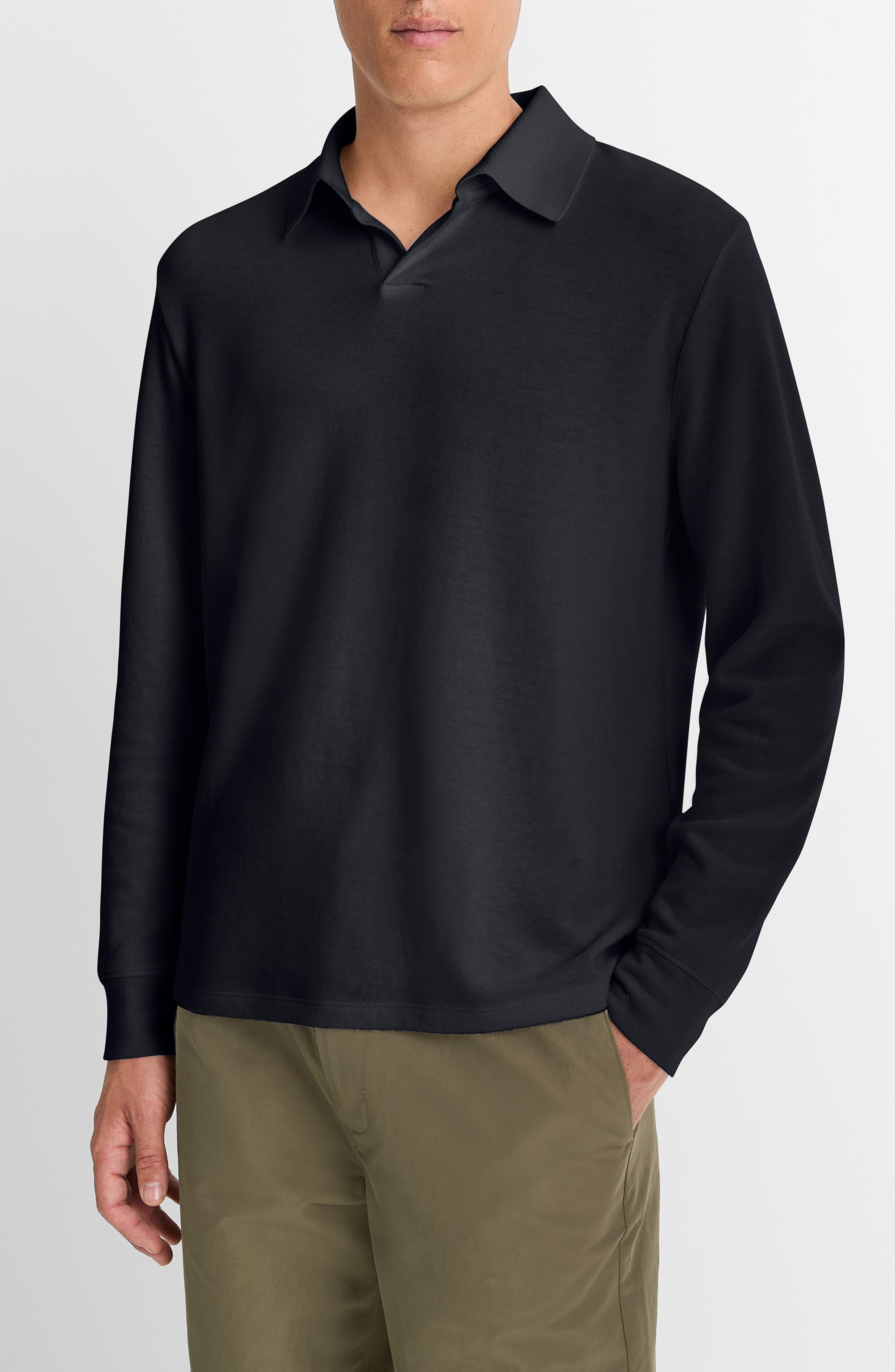 Vince Double Face Long Sleeve Polo