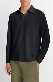 Vince Double Face Long Sleeve Polo