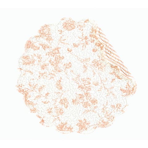 Brighton Pink Vintage Flowers 100% Cotton Round Set of 4 Placemats 17"