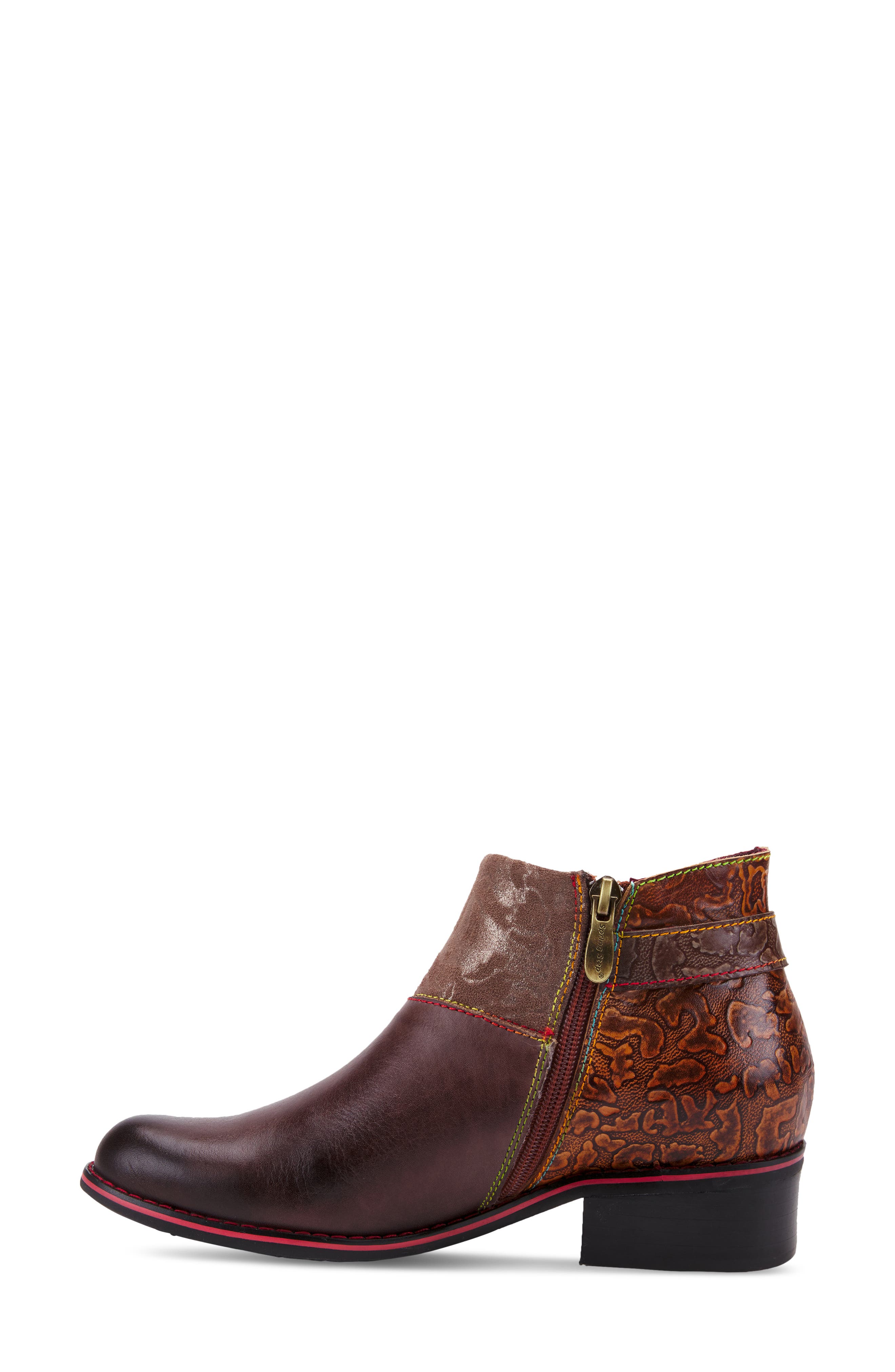 L'Artiste by Spring Step L'Artiste Tiatia Bootie, Alternate, color, Brown Leather/ Suede