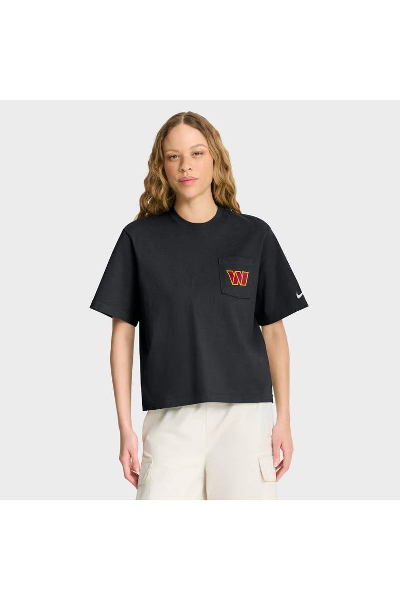 Women's Nike Black Washington Commanders Rewind Pocket Boxy T-Shirt, Main, color, Black