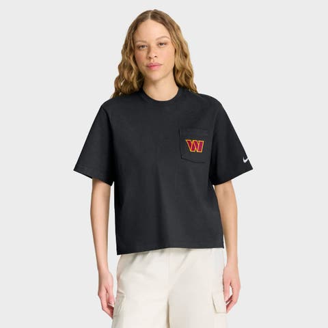 Women's Nike Black Washington Commanders Rewind Pocket Boxy T-Shirt