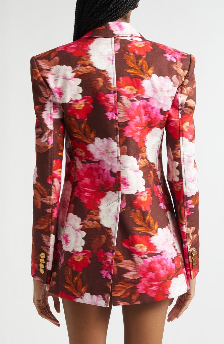 Zimmermann Luna Print Drill Jacket, Alternate, color, Chocolate Rose