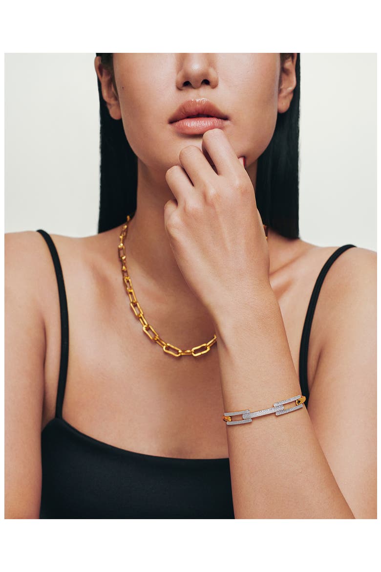 Lab Grown Diamond Signature Bangle, Alternate, color, 18K GOLD VERMEIL