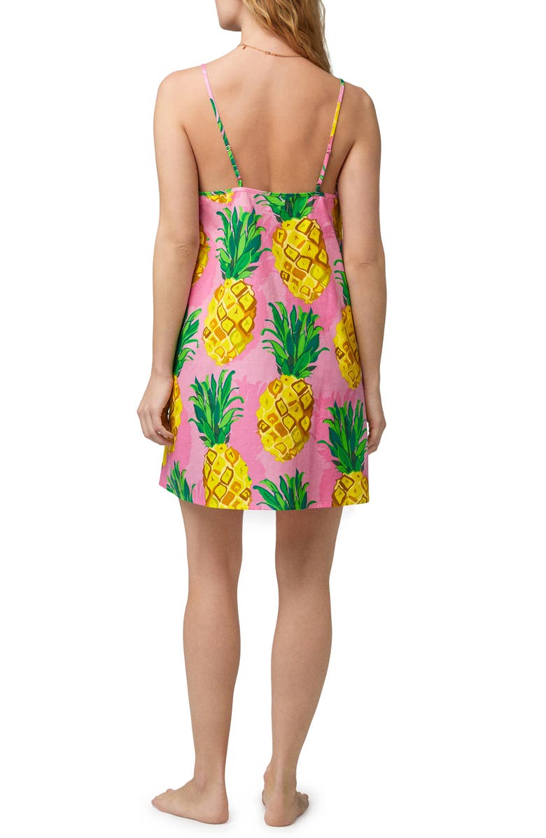 BedHead Pajamas Pineapple Print Organic Cotton Chemise, Alternate, color, 