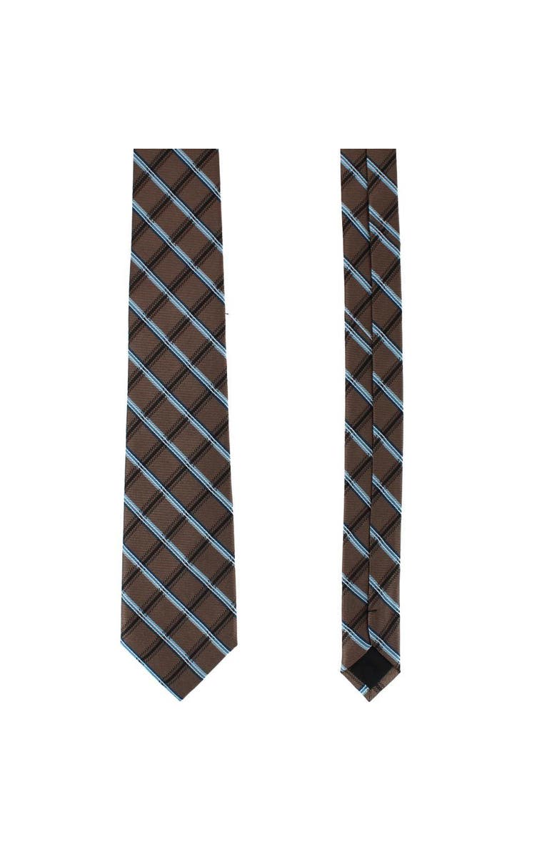 Trafalgar Norbert Square Patterned Business Silk Necktie, Alternate, color, Brown