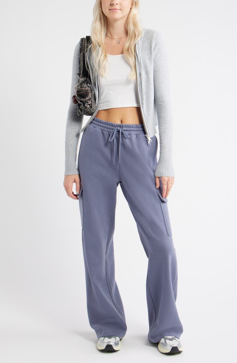 BP. Baggy Wide Leg Cargo Sweatpants, Alternate, color, Grey Folkstone