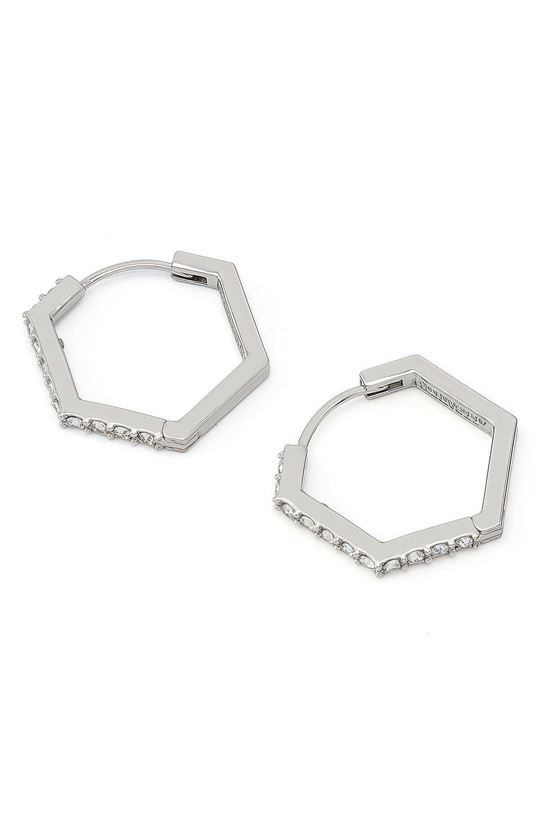 AllSaints Hattie Crystal Hexagon Hoop Earrings, Alternate, color,