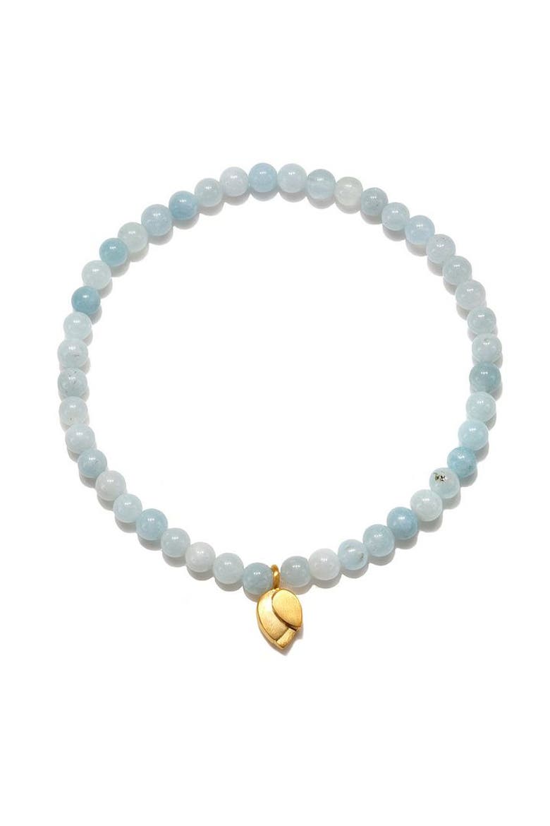 Tranquil Journey Lotus Aquamarine Gemstone Bracelet, Main, color, Blue
