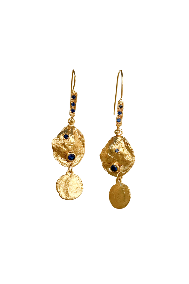 Buying Time Sapphire Stone Earrings, Main, color, 18K Gold Vermeil