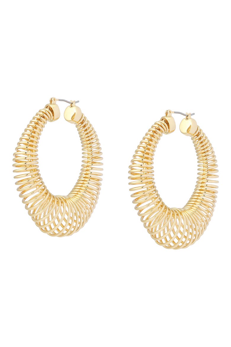 Coiled Hoop Earrings, Alternate, color, GOLD