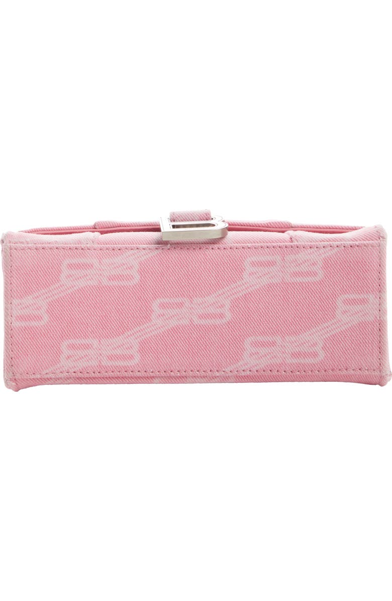 Balenciaga Extra Small Hourglass Monogram Denim Top Handle Bag, Alternate, color,