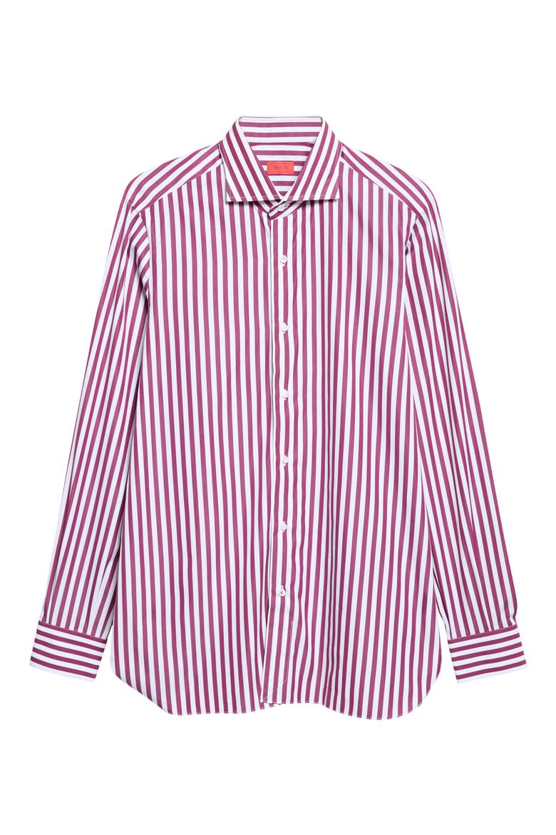 Rigato Stripe Poplin Button-Up Shirt, Alternate, color, WHITE/ PURPLE